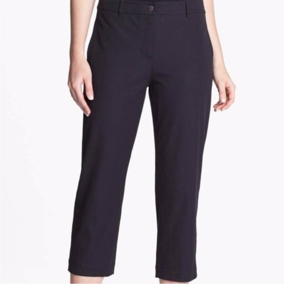 Eileen Fisher Pants - Eileen Fisher Organic Cotton Blend Stretch Black Crop Pants XL